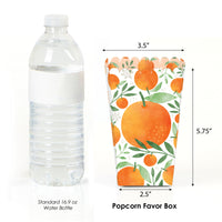 Little Clementine - Orange Citrus Baby Shower or Birthday Party Favor Popcorn Treat Boxes - Set of 12