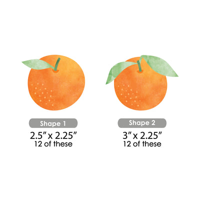 Little Clementine - Paper Straw Decor - Orange Citrus Baby Shower or Birthday Party Striped Decorative Straws - Set of 24