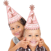 1st Birthday Little Miss Onederful - Cone Happy Birthday Party Hats for Kids and Adults - Set of 8 (Standard Size)