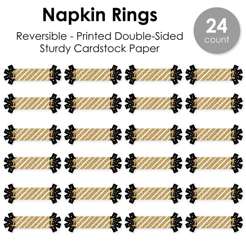 1st Birthday Little Mr. Onederful - Boy First Birthday Party Paper Napkin Holder - Napkin Rings - Set of 24