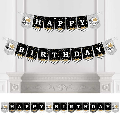 1st Birthday Little Mr. Onederful - Boy First Birthday Party Bunting Banner - Birthday Party Decorations - Happy Birthday