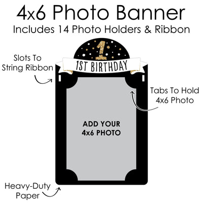 1st Birthday Little Mr. Onederful - DIY Boy First Birthday Party Decor - Picture Display - Photo Banner