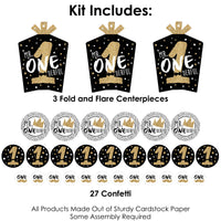 1st Birthday Little Mr. Onederful - Boy First Birthday Party Decor and Confetti - Terrific Table Centerpiece Kit - Set of 30