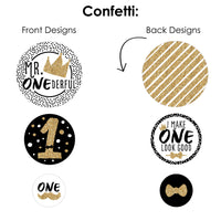 1st Birthday Little Mr. Onederful - Boy First Birthday Party Decor and Confetti - Terrific Table Centerpiece Kit - Set of 30