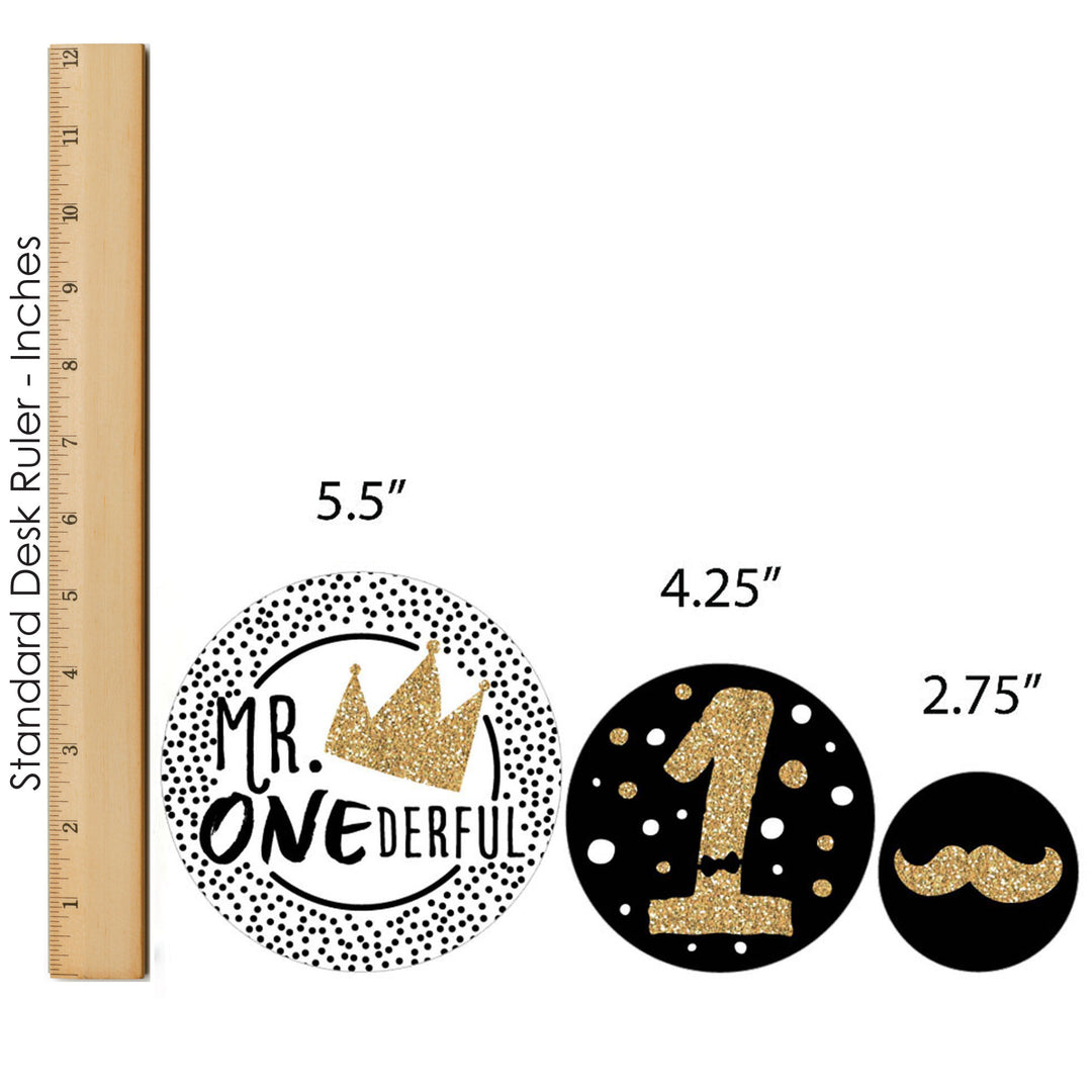 1st Birthday Little Mr. Onederful - Boy First Birthday Party Decor and Confetti - Terrific Table Centerpiece Kit - Set of 30