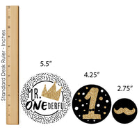 1st Birthday Little Mr. Onederful - Boy First Birthday Party Decor and Confetti - Terrific Table Centerpiece Kit - Set of 30