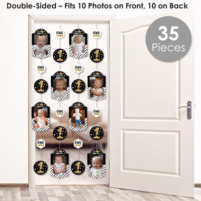 1st Birthday Little Mr. Onederful - Boy First Birthday Party DIY Backdrop Decor - Hanging Vertical Photo Garland - 35 Pieces