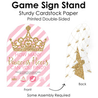 Little Princess Crown - Pink and Gold Princess Baby Shower or Birthday Party Scavenger Hunt - 1 Stand and 48 Game Pieces - Hide and Find Game