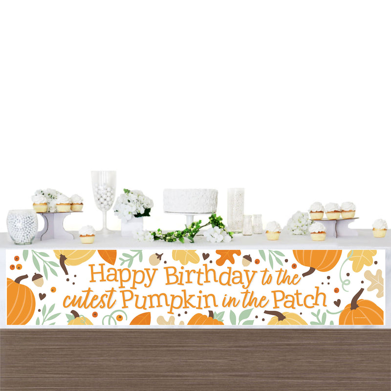 Little Pumpkin - Happy Birthday Fall Birthday Decorations Party Banner
