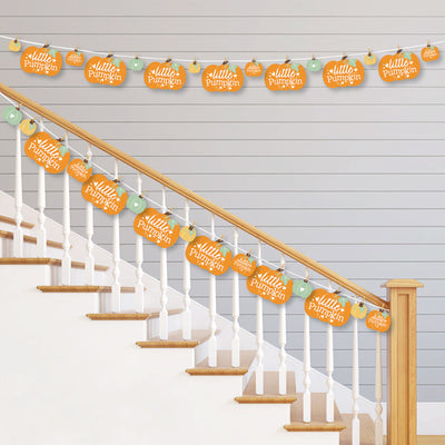 Little Pumpkin - Fall Birthday Party or Baby Shower DIY Decorations - Clothespin Garland Banner - 44 Pieces