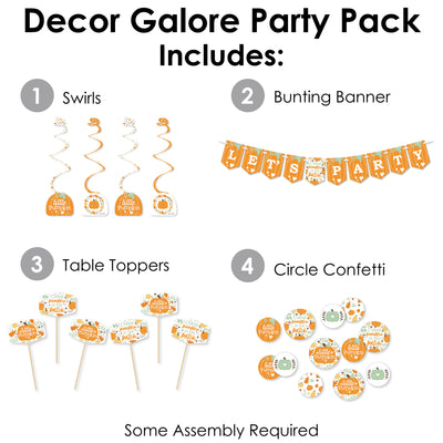 Little Pumpkin - Fall Birthday Party or Baby Shower Supplies Decoration Kit - Decor Galore Party Pack - 51 Pieces
