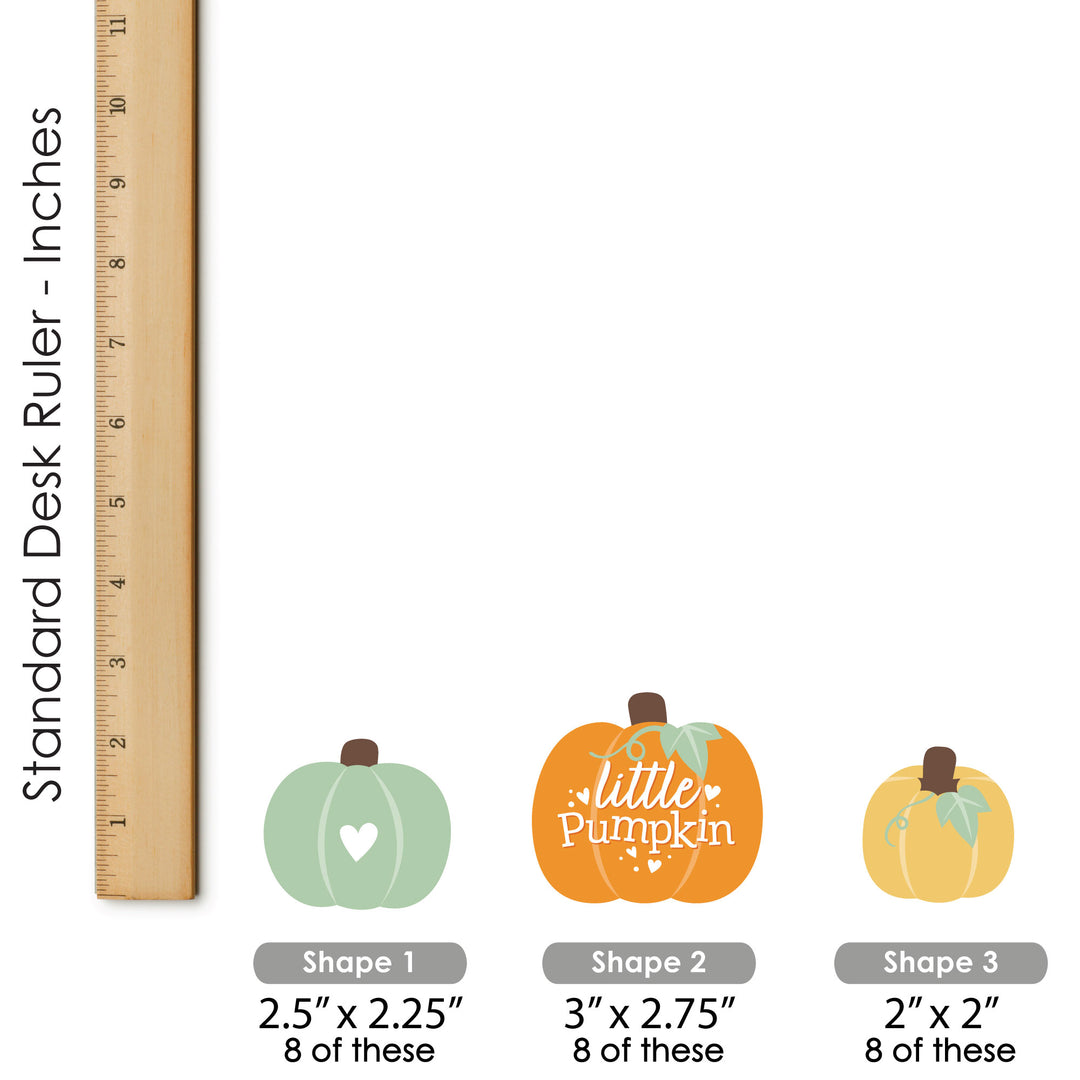 Little Pumpkin - Dessert Cupcake Toppers - Fall Birthday Party or Baby Shower Clear Treat Picks - Set of 24