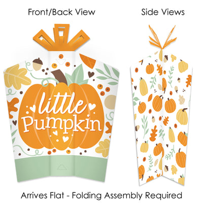 Little Pumpkin - Table Decorations - Fall Birthday Party or Baby Shower Fold and Flare Centerpieces - 10 Count