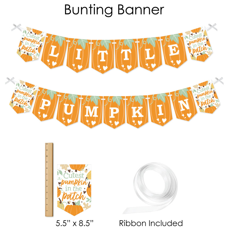 Little Pumpkin - Fall Birthday Party or Baby Shower Supplies - Banner Decoration Kit - Fundle Bundle
