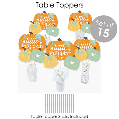 Little Pumpkin - Fall Birthday Party or Baby Shower Supplies - Banner Decoration Kit - Fundle Bundle