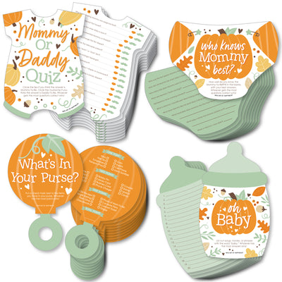 Little Pumpkin - 4 Fall Baby Shower Games - 10 Cards Each - Gamerific Bundle