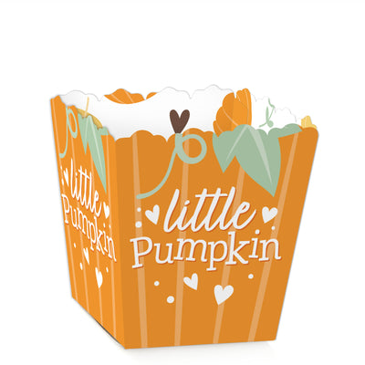 Little Pumpkin - Party Mini Favor Boxes - Fall Birthday Party or Baby Shower Treat Candy Boxes - Set of 12