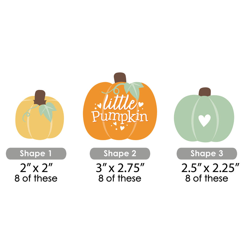 Little Pumpkin - DIY Shaped Fall Birthday Party or Baby Shower Cut-Outs - 24 Count