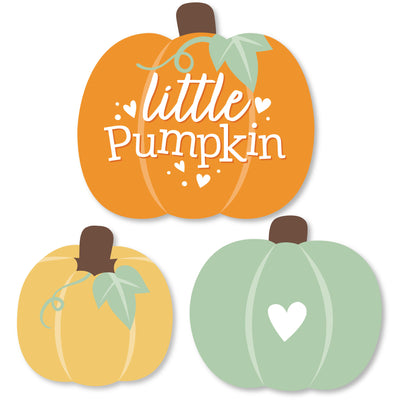 Little Pumpkin - DIY Shaped Fall Birthday Party or Baby Shower Cut-Outs - 24 Count