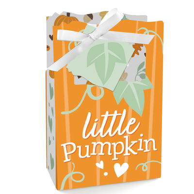 Little Pumpkin - Fall Birthday Party or Baby Shower Favor Boxes - Set of 12