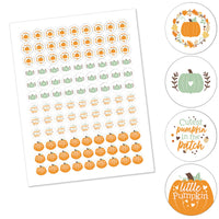 Little Pumpkin - Fall Birthday Party or Baby Shower Round Candy Sticker Favors - Labels Fit Chocolate Candy (1 sheet of 108)