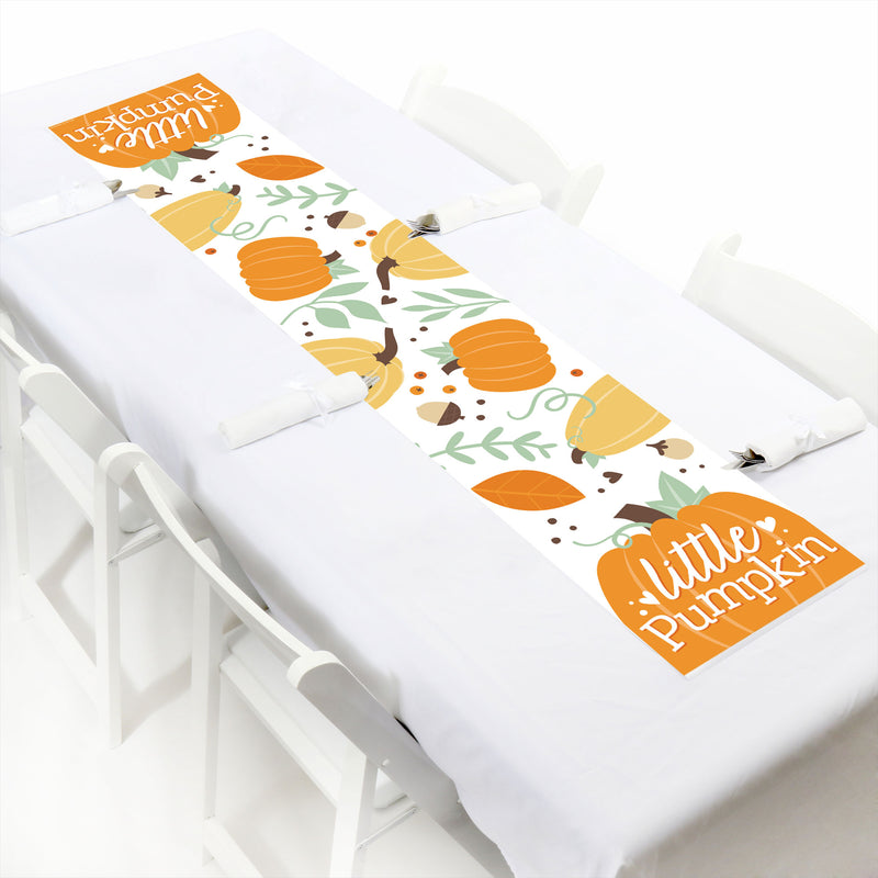 Little Pumpkin - Petite Fall Birthday Party or Baby Shower Paper Table Runner - 12 x 60 inches