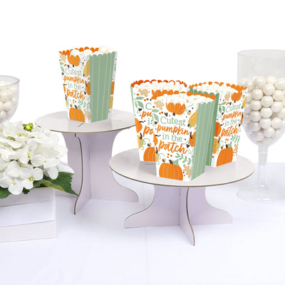 Little Pumpkin - Fall Birthday Party or Baby Shower Favor Popcorn Treat Boxes - Set of 12