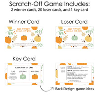 Little Pumpkin - Fall Birthday Party or Baby Shower Game Scratch Off Cards - 22 Count