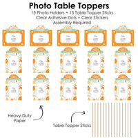 Little Pumpkin - Fall Birthday Party or Baby Shower Picture Centerpiece Sticks - Photo Table Toppers - 15 Pieces