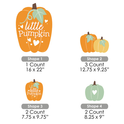 Little Pumpkin - Yard Sign and Outdoor Lawn Decorations - Fall Birthday Party or Baby Shower Yard Signs - Set of 8