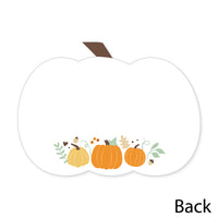 Little Pumpkin - Shaped Thank You Cards - Fall Birthday Party or Baby Shower Thank You Note Cards with Envelopes - Set of 12