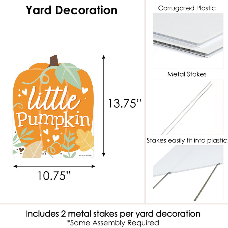 Little Pumpkin - Outdoor Lawn Sign - Fall Birthday Party or Baby Shower Yard Sign - 1 Piece
