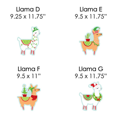 Llama Christmas Sleigh - Yard Sign and Outdoor Lawn Decorations - Fa La Llama Holiday Party Yard Signs - Set of 8