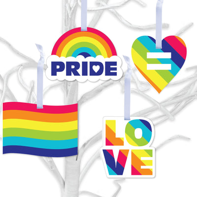 Love is Love - Pride - Rainbow Decorations - Tree Ornaments - Set of 12