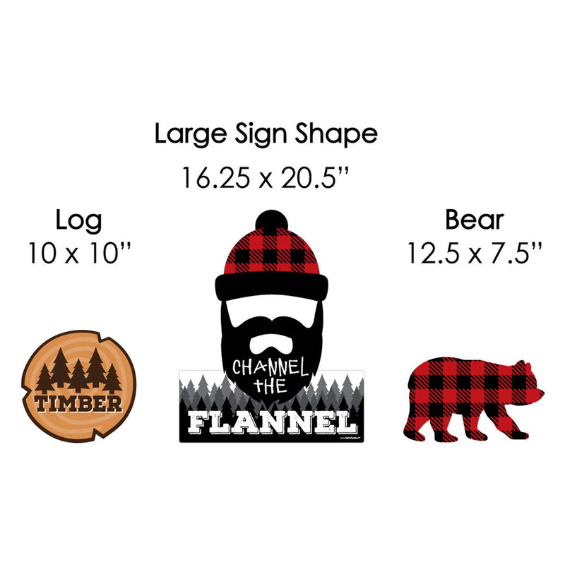 Lumberjack - Channel The Flannel - Yard Sign & Outdoor Lawn Decorations - Buffalo Plaid Party Yard Signs - Set of 8
