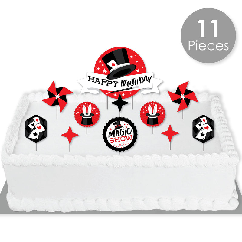 Ta-Da, Magic Show - Magical Birthday Party Cake Decorating Kit - Happy  Birthday Cake Topper Set - 11 Pieces