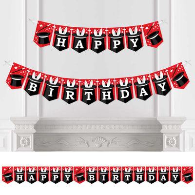 Ta-Da, Magic Show - Magical Birthday Party Bunting Banner - Birthday Party Decorations - Happy Birthday