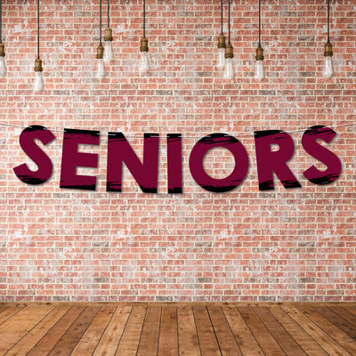 Maroon Senior Night - High School Sports and Graduation Party Decorations - Seniors - Outdoor Letter Banner