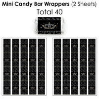 Masquerade - Mini Candy Bar Wrappers, Round Candy Stickers and Circle Stickers - Venetian Mask Party Candy Favor Sticker Kit - 304 Pieces