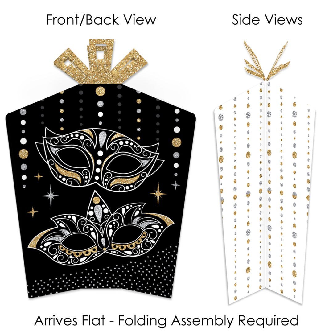 Masquerade - Table Decorations - Venetian Mask Party Fold and Flare Centerpieces - 10 Count