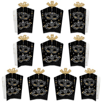 Masquerade - Table Decorations - Venetian Mask Party Fold and Flare Centerpieces - 10 Count