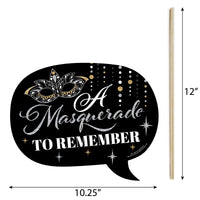Funny Masquerade - Venetian Mask Party Photo Booth Props Kit - 10 Piece