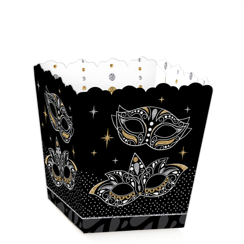 Masquerade - Party Mini Favor Boxes - Venetian Mask Party Treat Candy Boxes - Set of 12