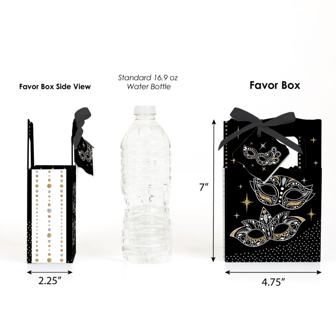 Masquerade - Venetian Mask Party Favor Boxes - Set of 12