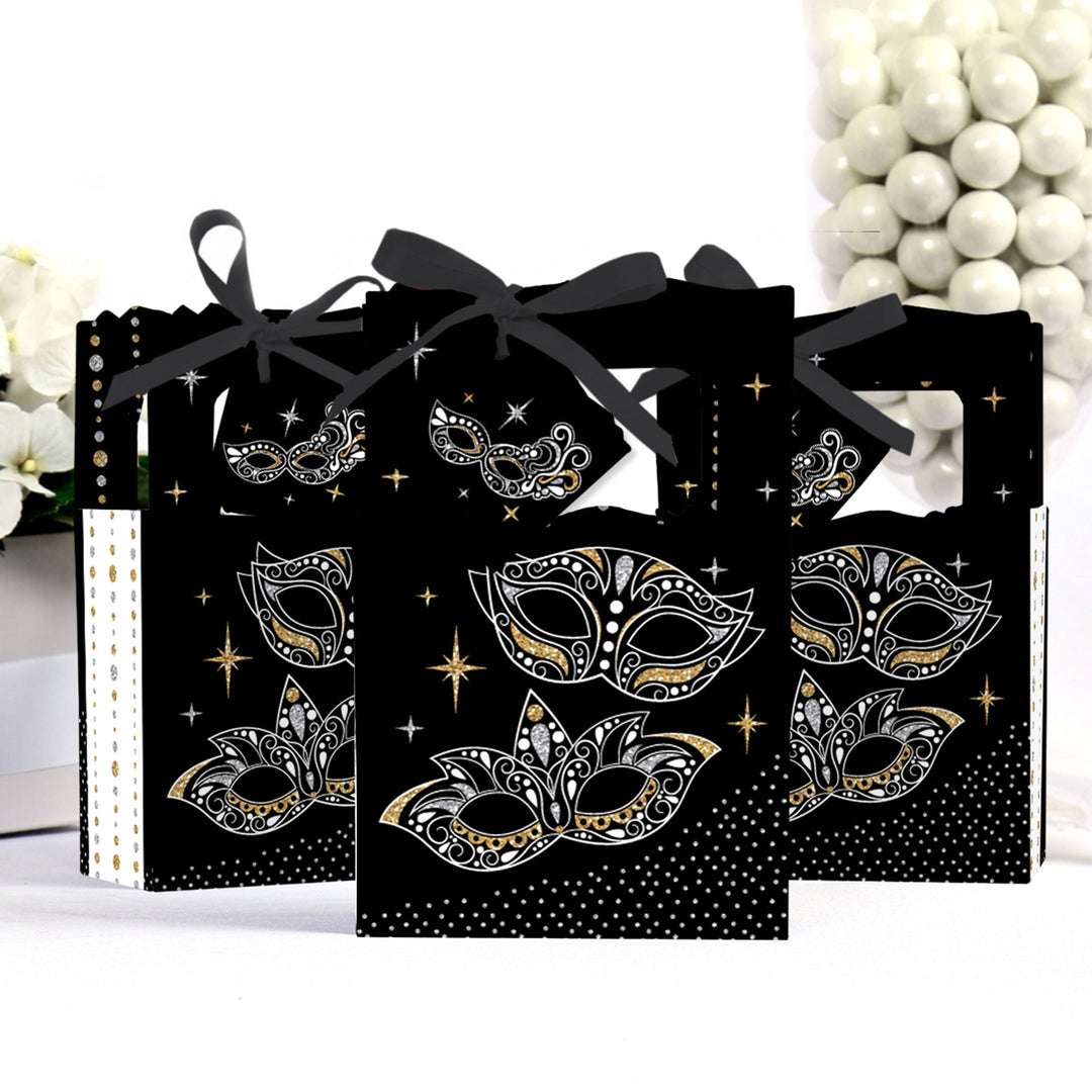 Masquerade - Venetian Mask Party Favor Boxes - Set of 12