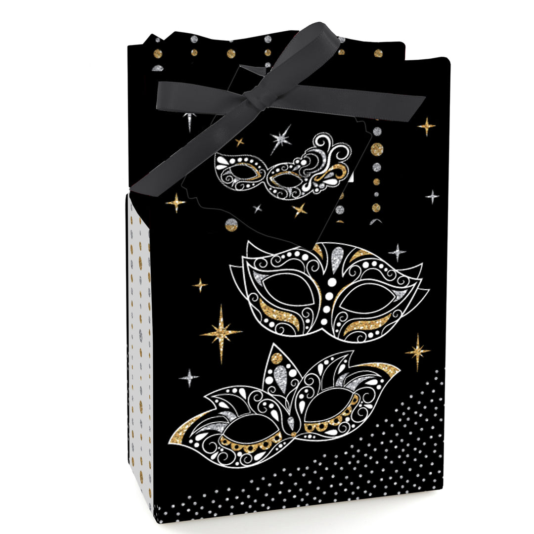 Masquerade - Venetian Mask Party Favor Boxes - Set of 12