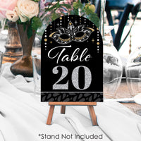 Masquerade - Venetian Mask Party Double-Sided 5 x 7 inches Cards - Table Numbers - 1-20