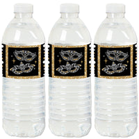 Masquerade - Venetian Mask Party Water Bottle Sticker Labels - Set of 20