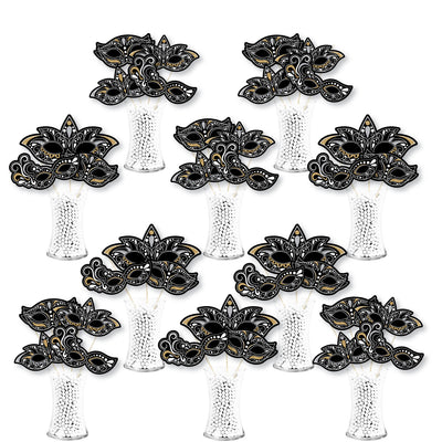Masquerade - Venetian Mask Party Centerpiece Sticks - Showstopper Table Toppers - 35 Pieces