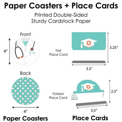 Medical School Grad - Doctor Graduation Party Paper Charger and Table Decorations - Chargerific Kit - Place Setting for 8